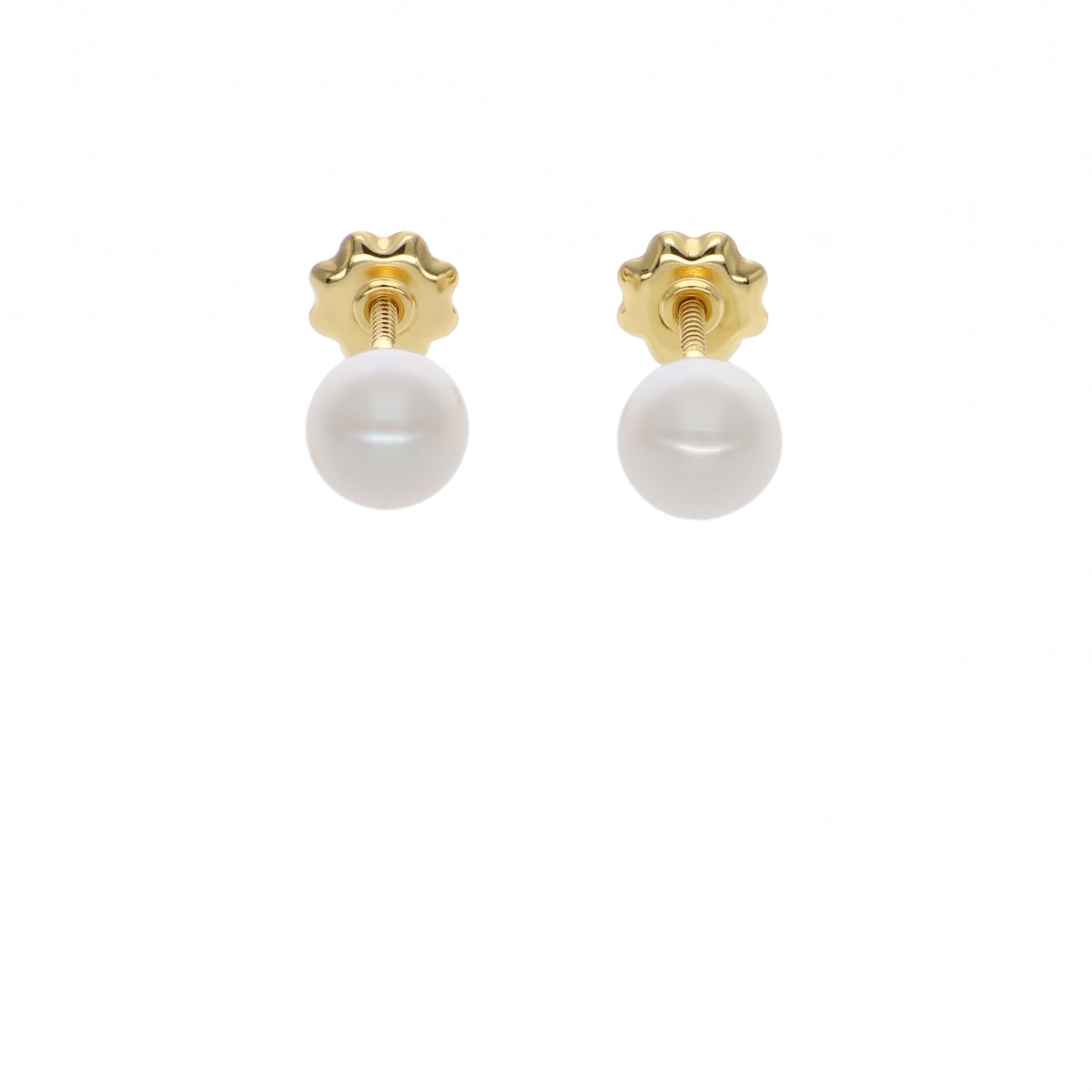 Aros Niña Oro Amarillo 18K con Perlas Cultivadas (5 mm) | AR-14764