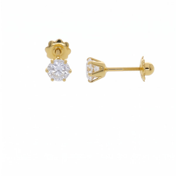 Aros Niña Oro Amarillo 18K con Circones | AR-14766