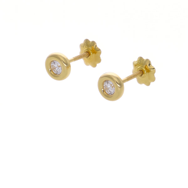 Aros Niña Oro Amarillo 18K con Circones 5mm | AR-14767