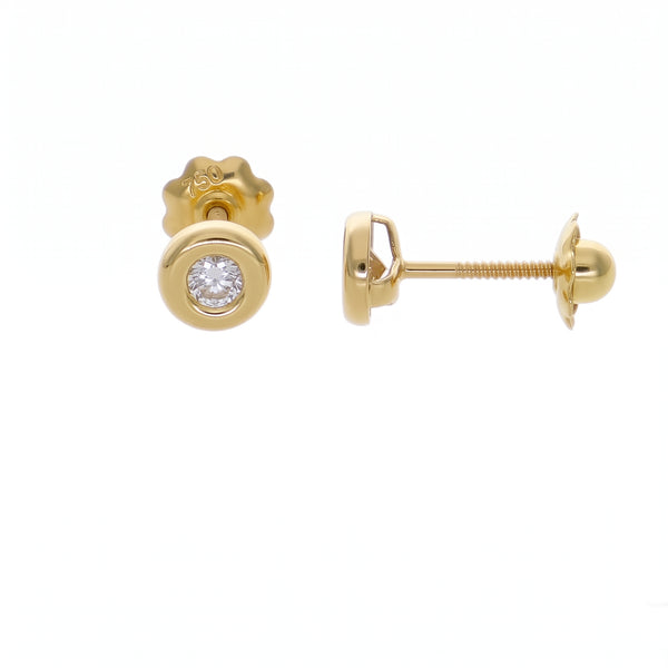 Aros Niña Oro Amarillo 18K con Circones 5mm | AR-14767