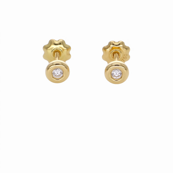 Aros Niña Oro Amarillo 18K con Circones 4mm | AR-14768
