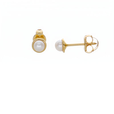 Aro Abridor Bebé Oro Amarillo 18K con Perlas Cultivadas 3mm | AR-14770
