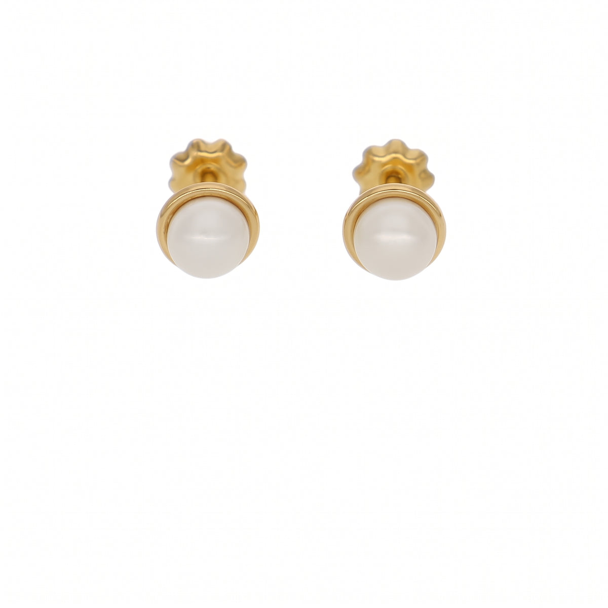 Aro Niña Oro Amarillo 18K con Perlas Cultivadas 5mm | AR-14771