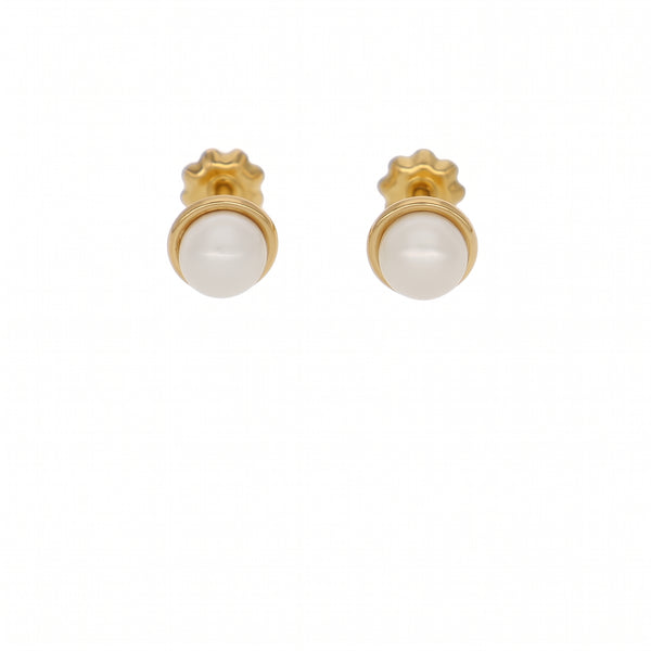 Aro Niña Oro Amarillo 18K con Perlas Cultivadas 5mm | AR-14771