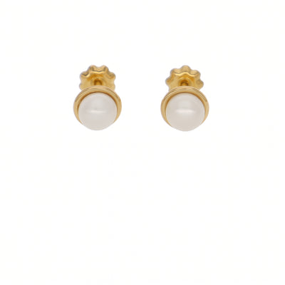 Aro Niña Oro Amarillo 18K con Perlas Cultivadas 5mm | AR-14771