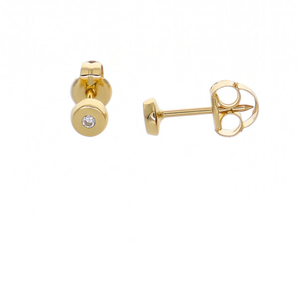 Aro Abridor Bebé Oro Amarillo 18K con Circon 3,5 mm Punto de Luz | AR-14774