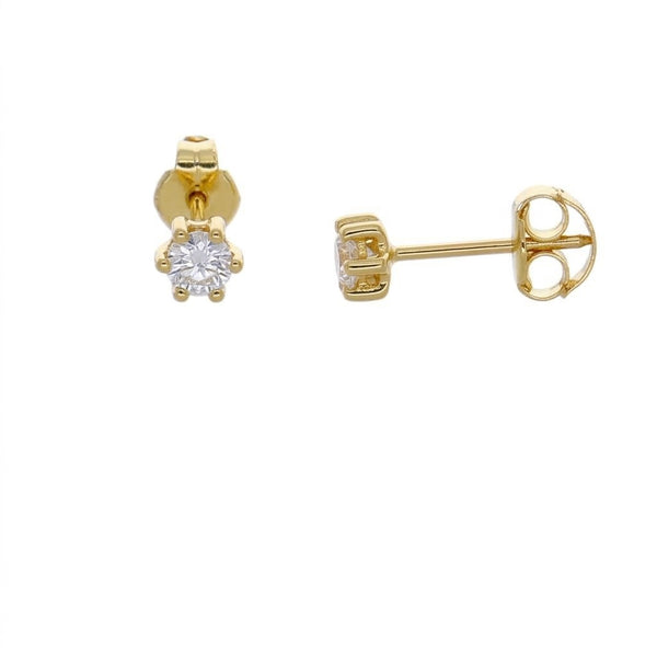 Aro Abridor Bebé Oro Amarillo 18K con Circon 3 mm Punto de Luz | AR-14777