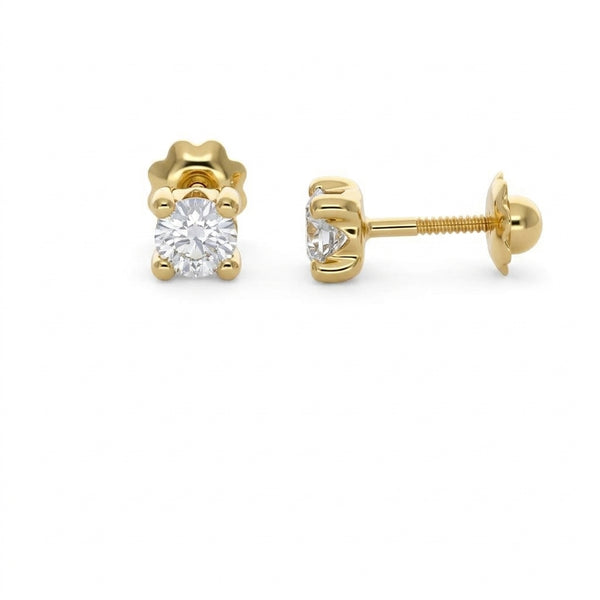 Aro Niña Oro Amarillo 18K con Circon 4 mm Punto de Luz | AR-14778