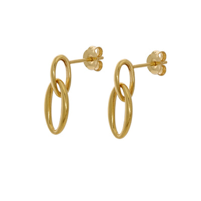 Aros Oro Amarillo 18K Con Eslabones Ovalados  | AR-14791