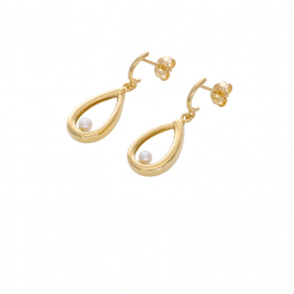 Aros Oro Amarillo 18K con Perla Cultivada | AR-14793