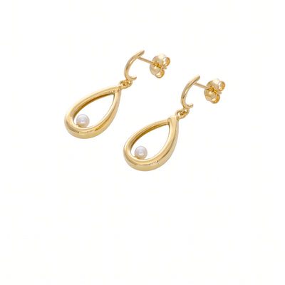 Aros Oro Amarillo 18K con Perla Cultivada | AR-14793