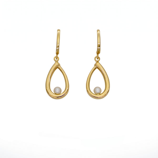 Aros Oro Amarillo 18K con Perla Cultivada | AR-14793