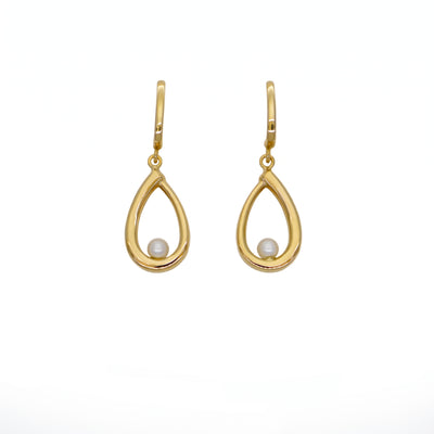 Aros Oro Amarillo 18K con Perla Cultivada | AR-14793
