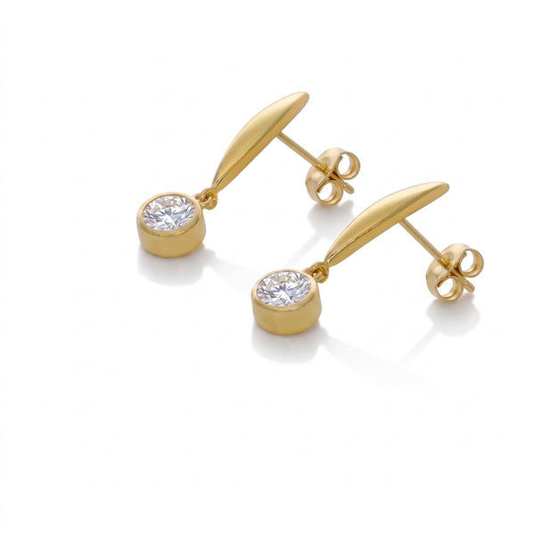 Aros Oro Amarillo 18K Con Circones | AR-14796