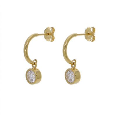 Aros Argolla Oro Amarillo 18K Con Circones | AR-14797