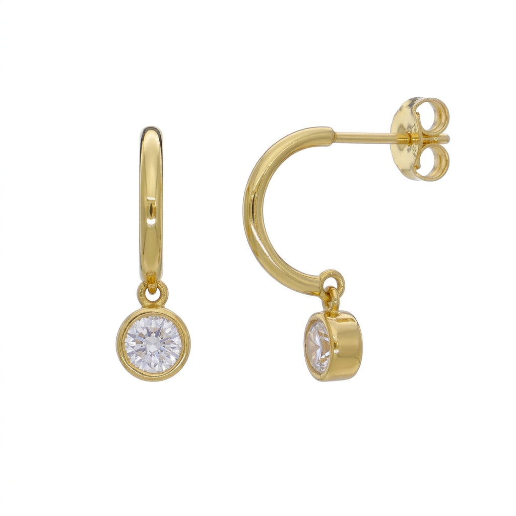 Aros Argolla Oro Amarillo 18K Con Circones | AR-14797