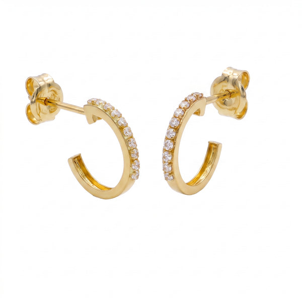 Aros Argolla Oro Amarillo 18K Con Circones | AR-14798