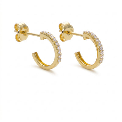 Aros Argolla Oro Amarillo 18K Con Circones | AR-14798