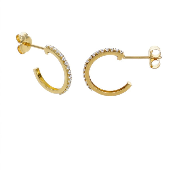 Aros Argolla Oro Amarillo 18K Con Circones | AR-14799