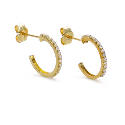 Aros Argolla Oro Amarillo 18K Con Circones | AR-14799