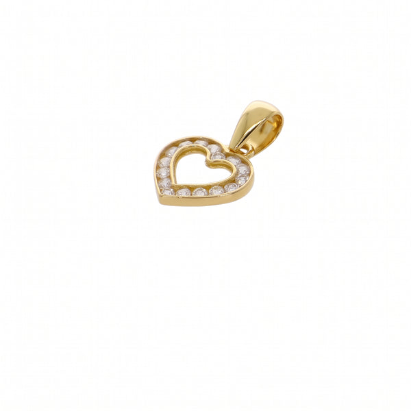 Colgante Oro Amarillo 18K Corazón Con Circones | CL-14810
