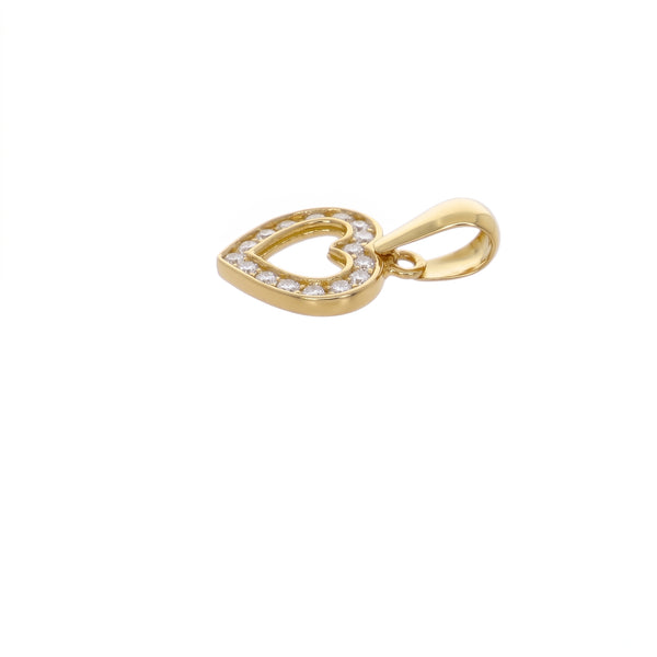 Colgante Oro Amarillo 18K Corazón Con Circones | CL-14810