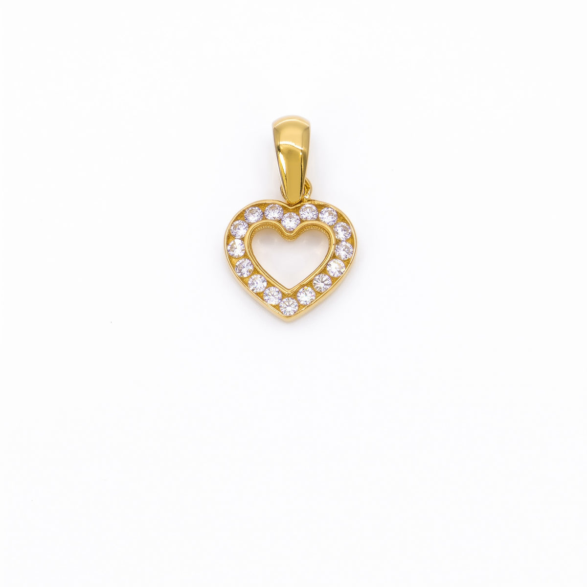 Colgante Oro Amarillo 18K Corazón Con Circones | CL-14810