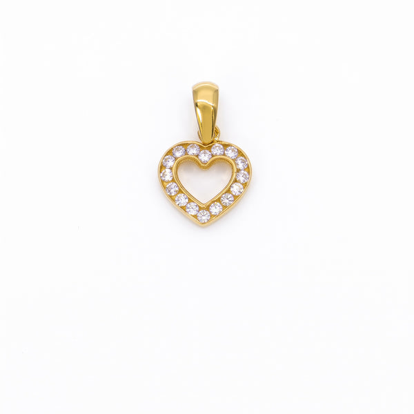 Colgante Oro Amarillo 18K Corazón Con Circones | CL-14810