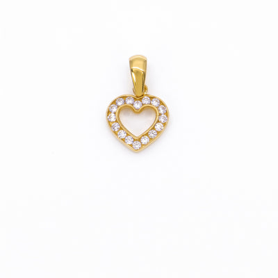 Colgante Oro Amarillo 18K Corazón Con Circones | CL-14810