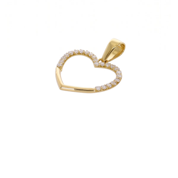 Colgante Oro Amarillo 18K Corazón con Circones | CL-14811