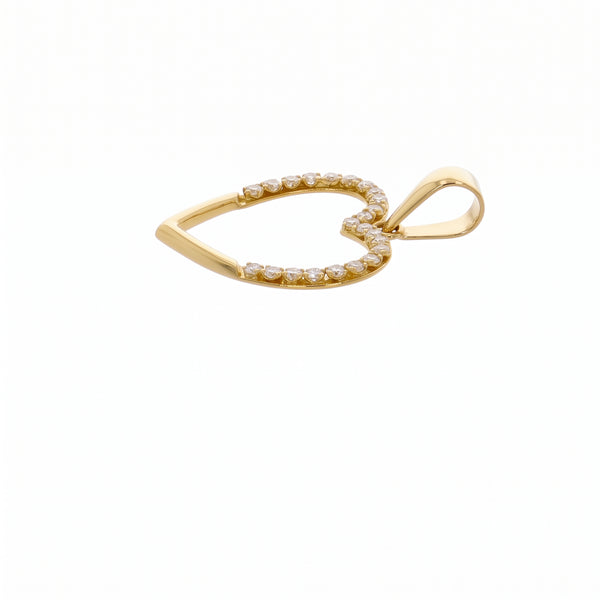 Colgante Oro Amarillo 18K Corazón con Circones | CL-14811