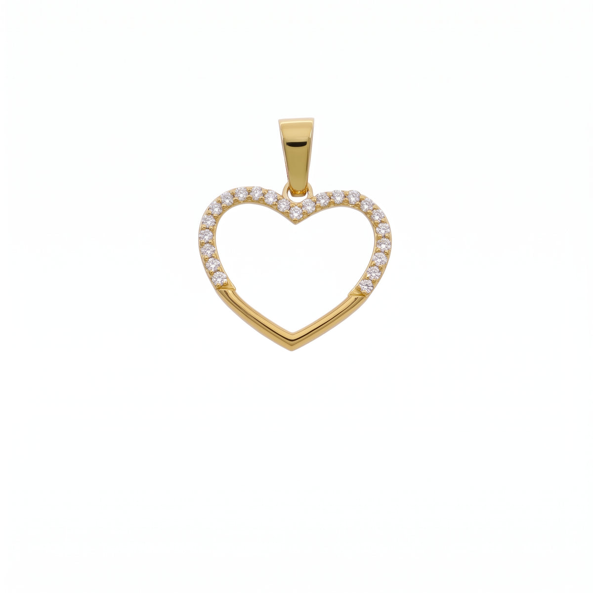 Colgante Oro Amarillo 18K Corazón con Circones | CL-14811