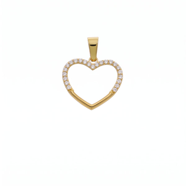 Colgante Oro Amarillo 18K Corazón con Circones | CL-14811