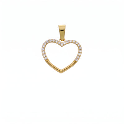 Colgante Oro Amarillo 18K Corazón con Circones | CL-14811