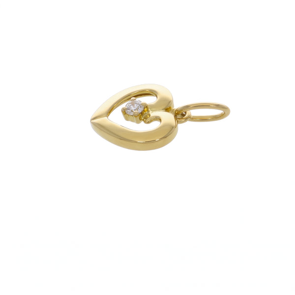 Colgante Oro Amarillo 18K Corazón Con Circón | CL-14812