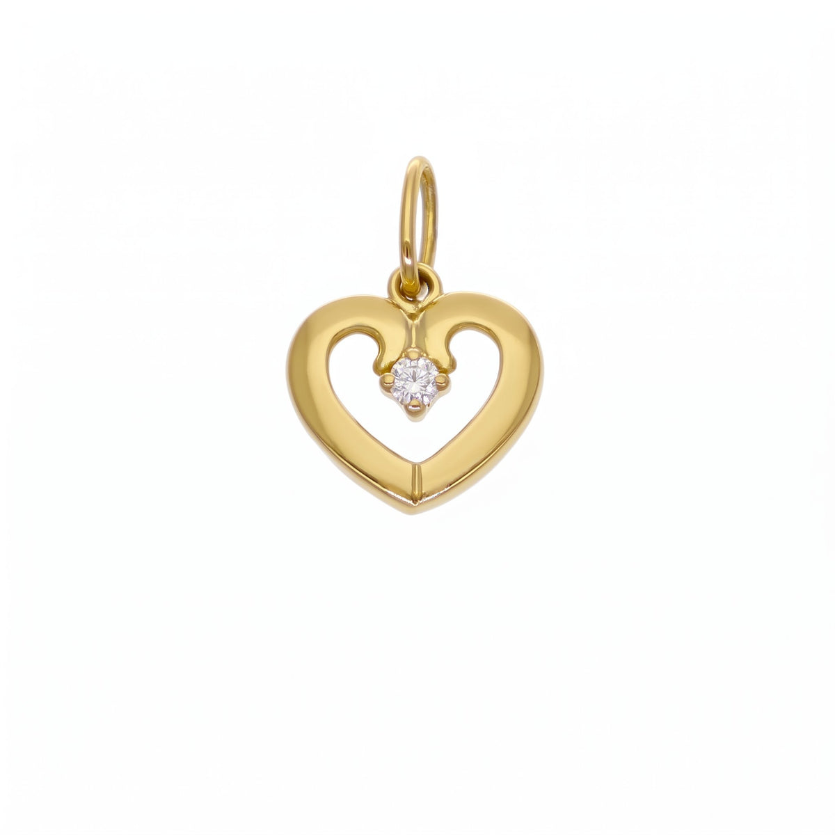 Colgante Oro Amarillo 18K Corazón Con Circón | CL-14812
