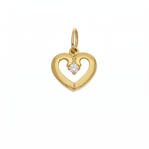 Colgante Oro Amarillo 18K Corazón Con Circón | CL-14812