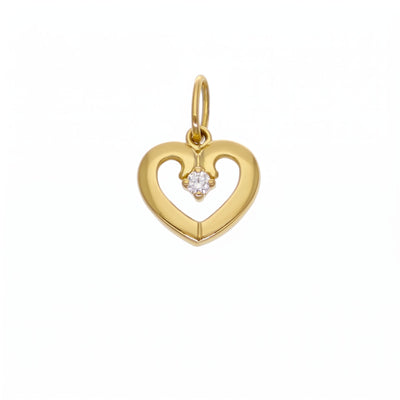Colgante Oro Amarillo 18K Corazón Con Circón | CL-14812