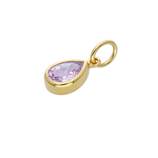 Colgante Gota Oro Amarillo 18K Con Amatista | CL-14813