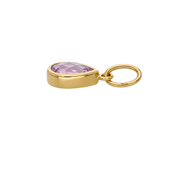 Colgante Gota Oro Amarillo 18K Con Amatista | CL-14813