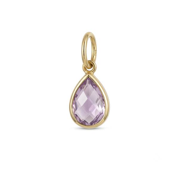Colgante Gota Oro Amarillo 18K Con Amatista | CL-14813