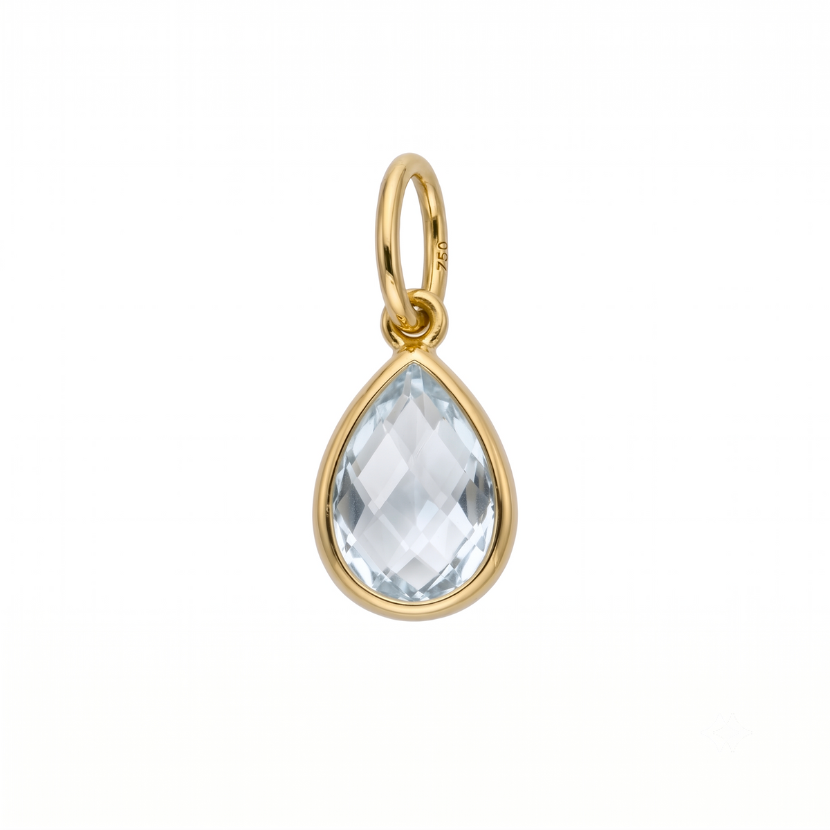 Colgante Oro Amarillo Topacio Azul | CL-14815