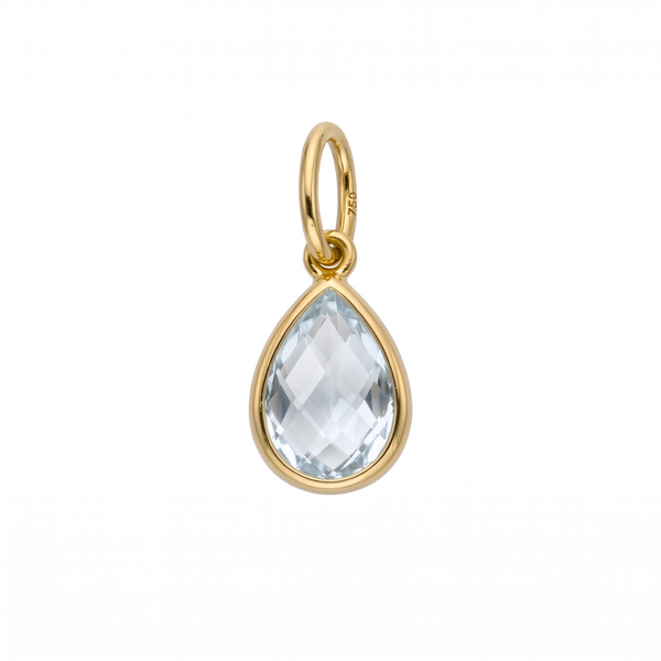 Colgante Oro Amarillo Topacio Azul | CL-14815