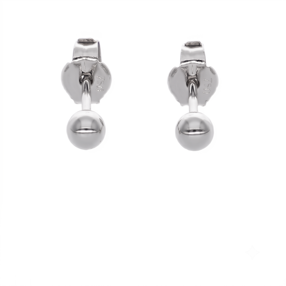 Aros Abridor Bebé Oro Blanco Bolita 3mm | AR-14816