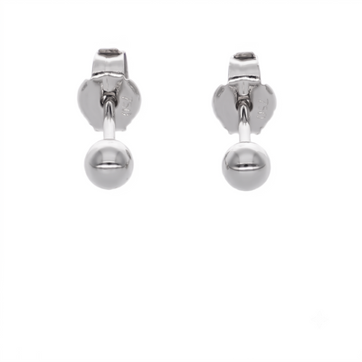 Aros Abridor Bebé Oro Blanco Bolita 3mm | AR-14816