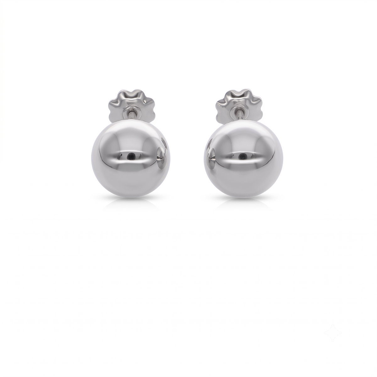 Aros Oro Blanco 18k Bolita 8mm | AR-14819