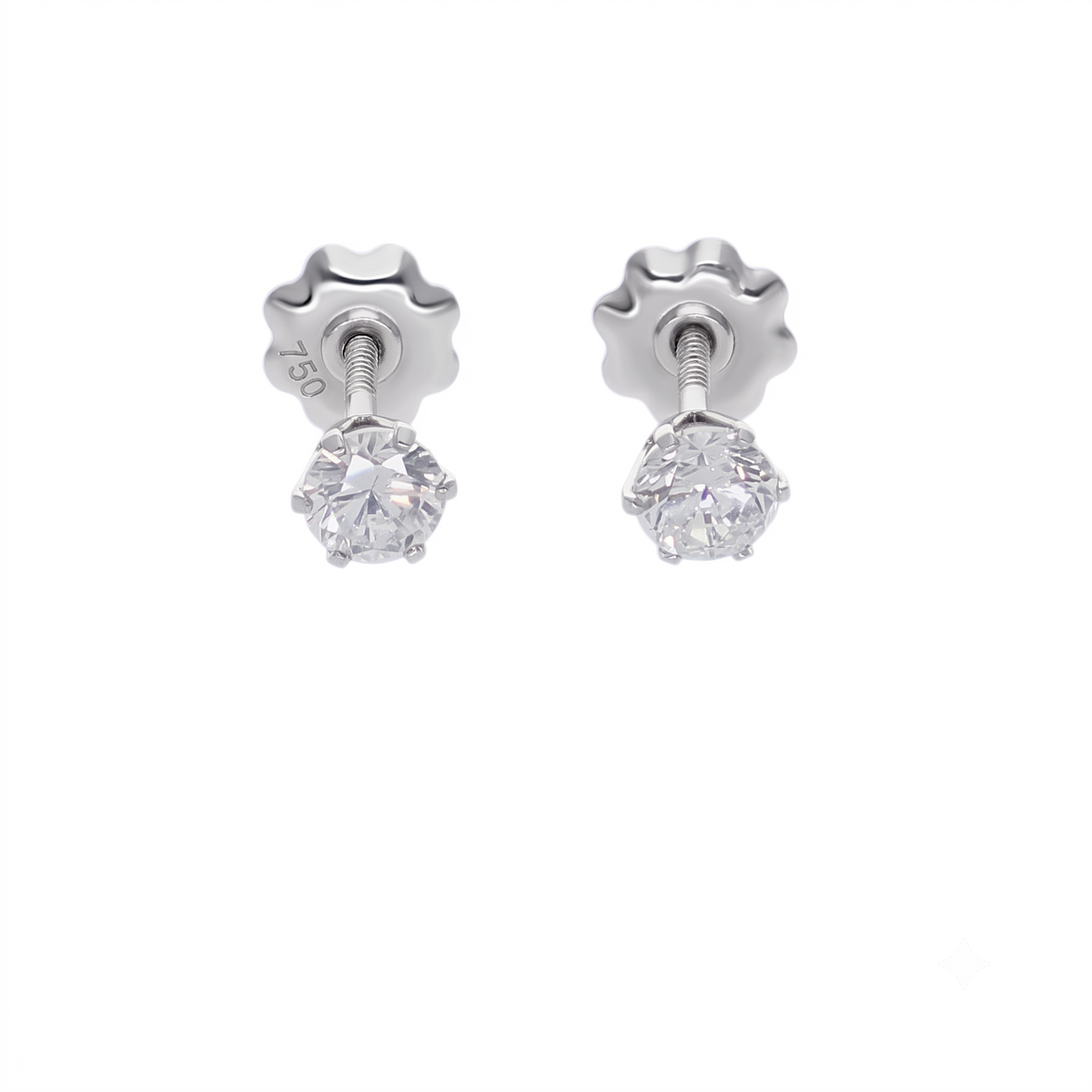 Aro Oro Blanco 18K con Circón Punto de Luz | AR-14822