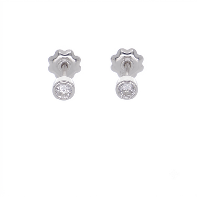 Aro Oro Blanco 18K con Circón Punto de Luz | AR-14823