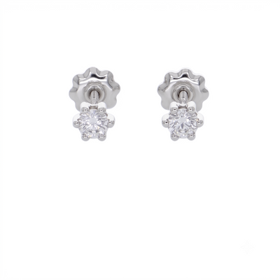Aro Oro Blanco 18K con Circon 3 mm Punto de Luz  | AR-14826