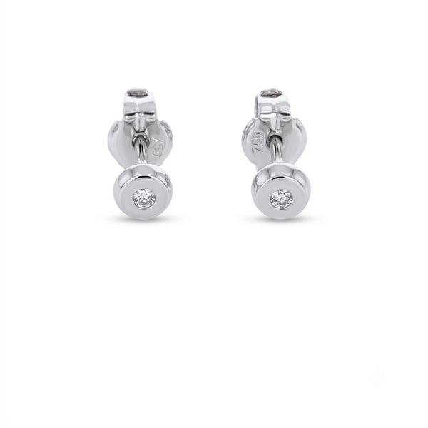 Aro Abridor Bebé Oro Blanco 18K con Circon 3,5 mm Punto de Luz | AR-14829